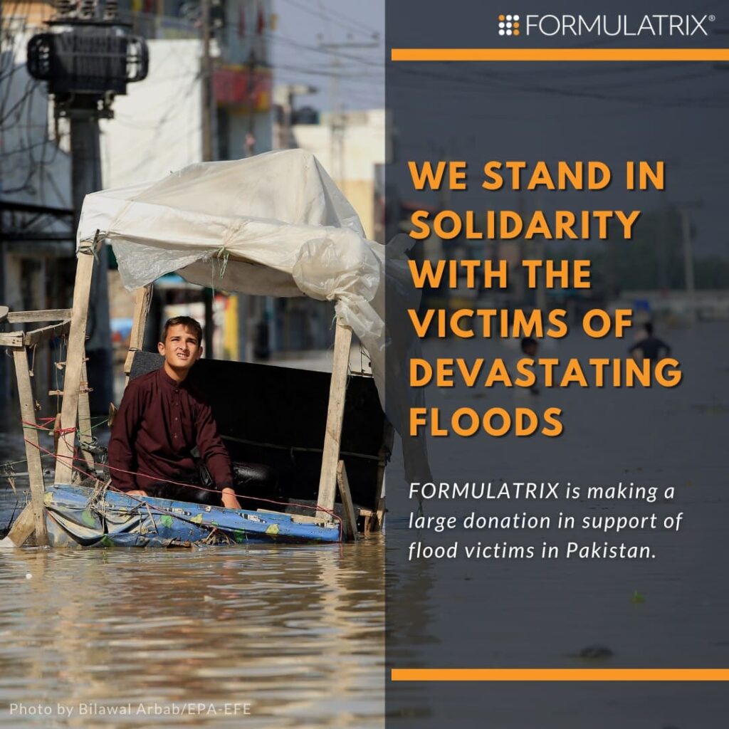 Amidst record-breaking monsoons in Pakistan, FORMULATRIX supports flood victims. Together, we can make a significant impact for the affected.