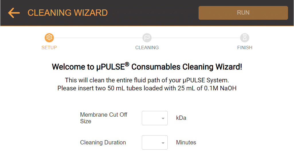 New Cleaning Wizard Menu