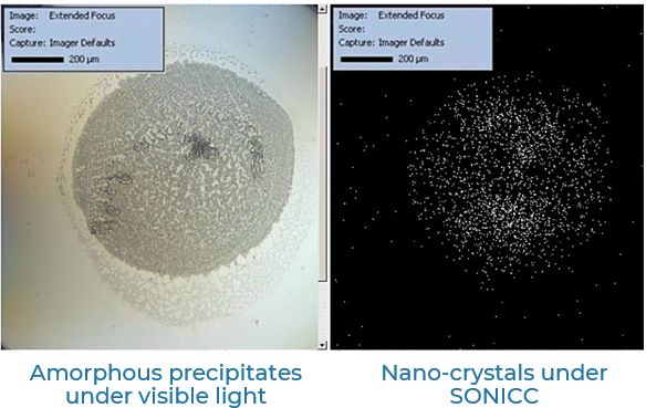 SONICC nanocrystal identification for serial femtosecond crystallography
